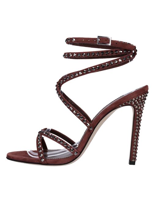 Holly zoe suede sandals with rhinestones PARIS TEXAS | PX945C-XSACH SUEDE-CRYSTALMARRONE